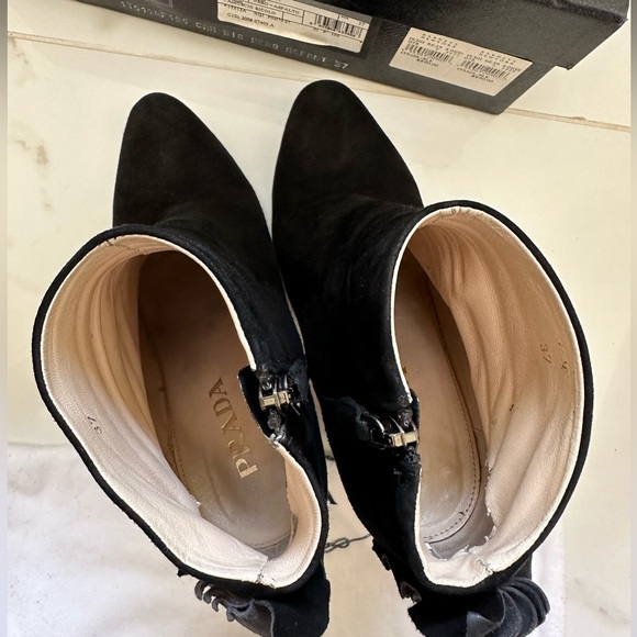 Prada Suede Ruffle back black booties. Hottest brand. - Picture 3 of 8